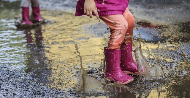 Children playing in muddy puddle. Photo  ID 127929357 © Joruba | Dreamstime.com